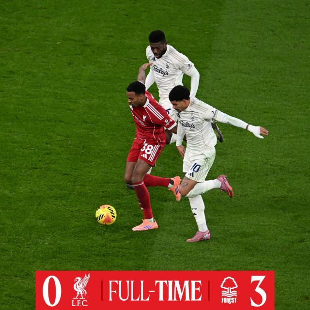 开云体育官方网站-【英超】利物浦主场0比3诺丁汉森林，穆里略进球